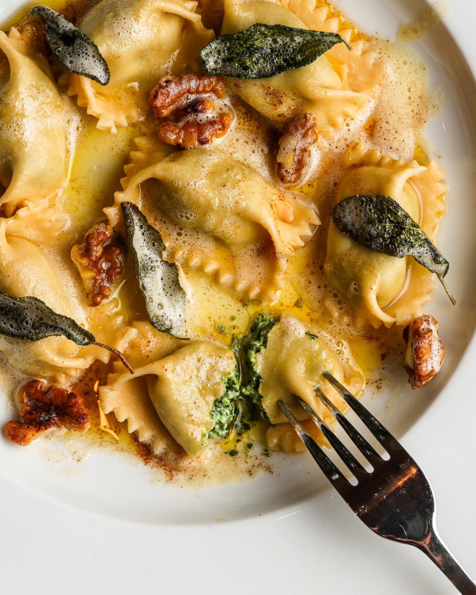 Spinach and Ricotta Agnolotti in a Sage Butter The Burnt Butter Table