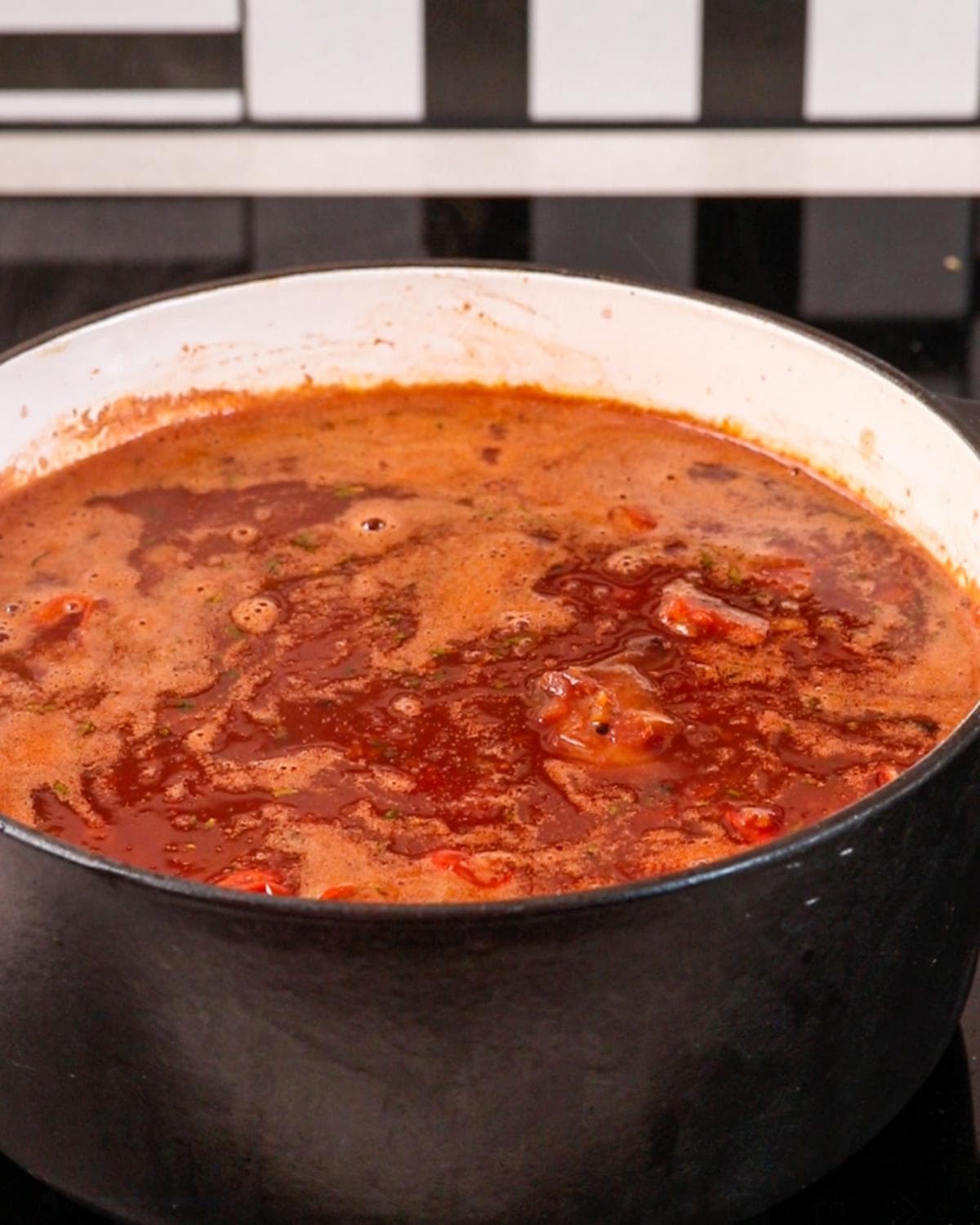 Pot ready to go into the oven.