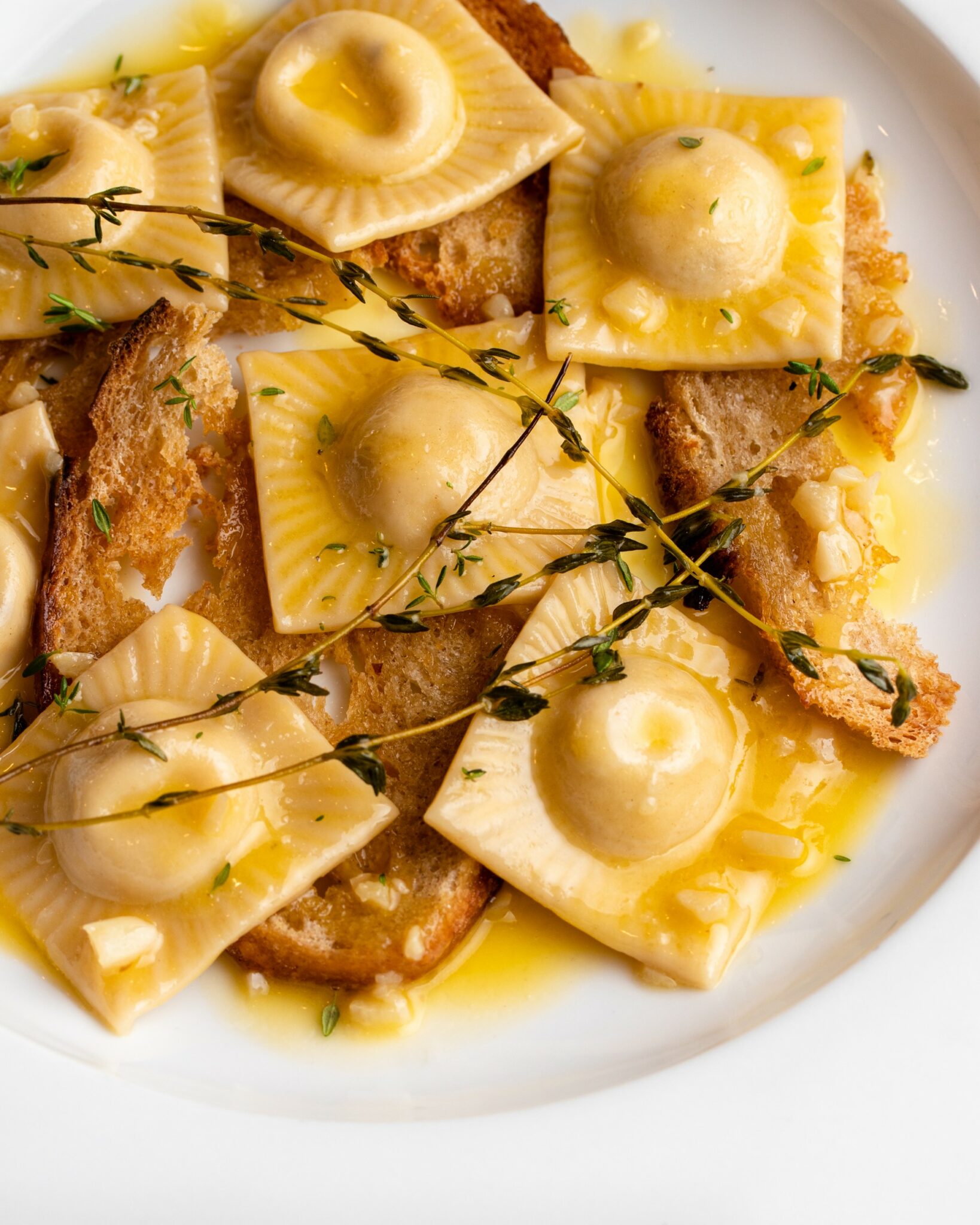 Ravioli in a white wine butter sauce The Burnt Butter Table