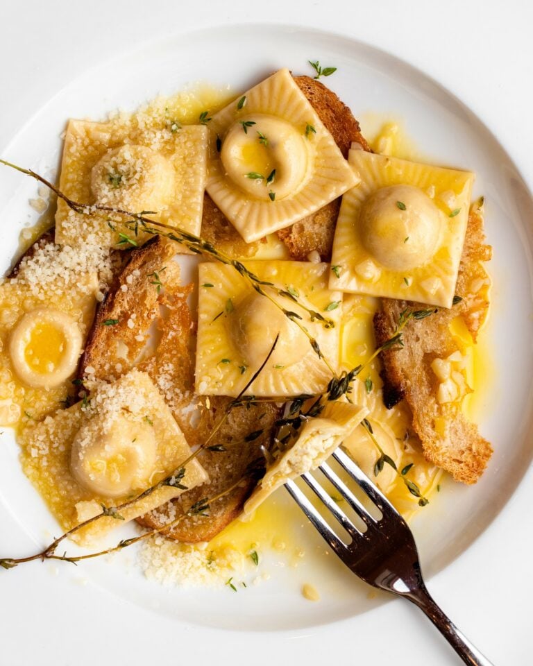Ravioli in a white wine butter sauce The Burnt Butter Table