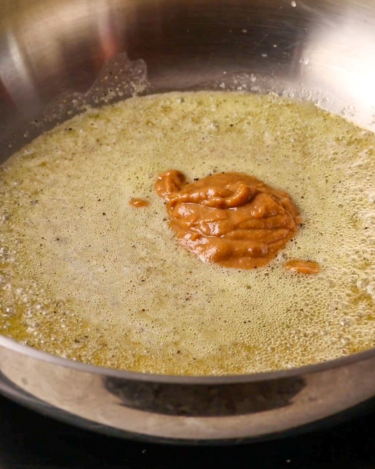 Miso paste added into the butter mixture.